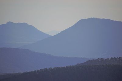 Scenic view of mountains against clear sky