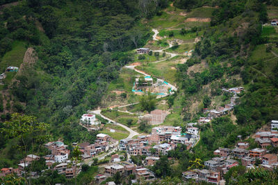 High angle view of townscape