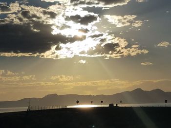 Dramatic sky over sea during sunset