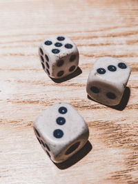 Close-up of objects on table