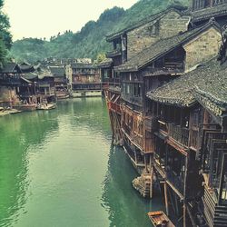 Bridge over river in city