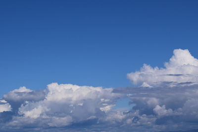 Low angle view of clouds in blue sky