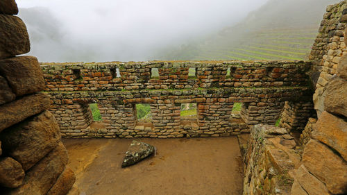 High angle view of old ruin building