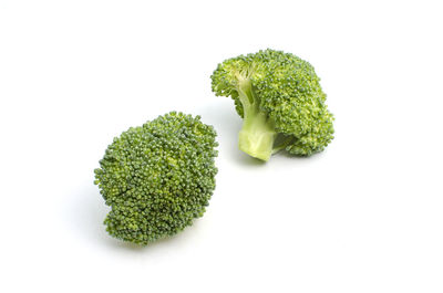 High angle view of vegetables against white background