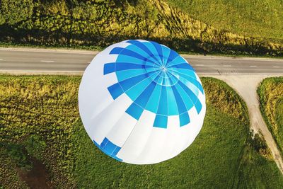 High angle view of balloons on field