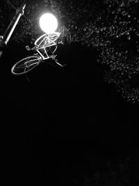 Low angle view of illuminated street light