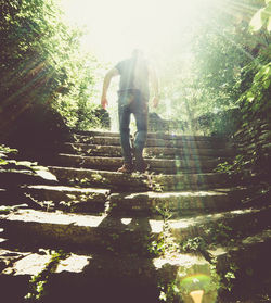 Man standing by steps