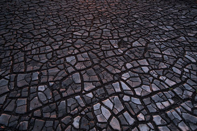Full frame shot of cracked street