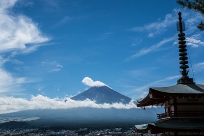 View of temple against cloudy sky