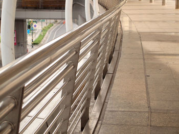 High angle view of empty footpath