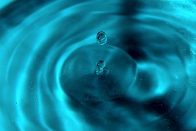 Close-up of drop in rippled water