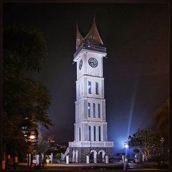 Low angle view of building at night