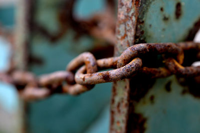 Close-up of rusty chain