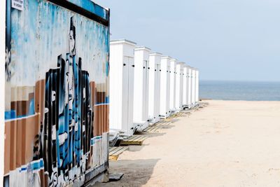 Panoramic view of beach against clear sky