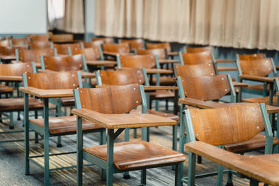 Empty chairs and tables