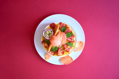 Directly above shot of food on table