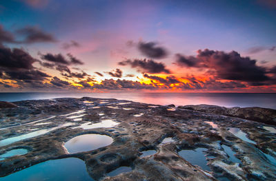 Scenic view of dramatic sky over borneo, west malaysia  during sunset