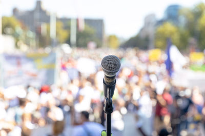 Close-up of microphone