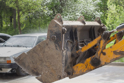 Close-up of horse cart