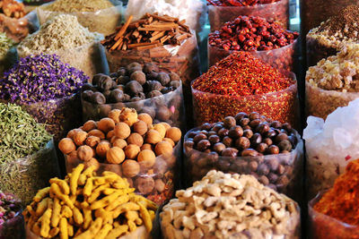 Various spices for sale in market