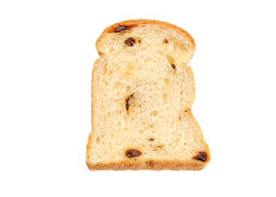 Close-up of bread against white background