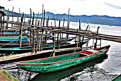 View of boats in harbor