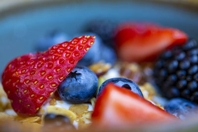 Close-up of strawberry on fruit