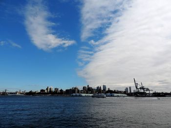 View of calm sea against cloudy sky