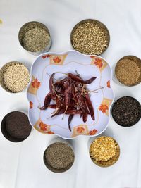 High angle view of food on table
