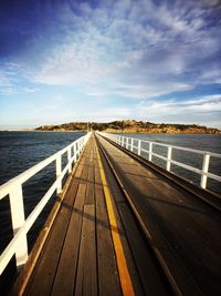 View of pier on sea