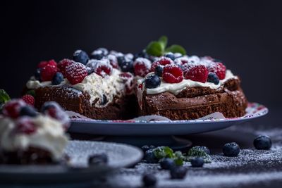 Close-up of cake on table