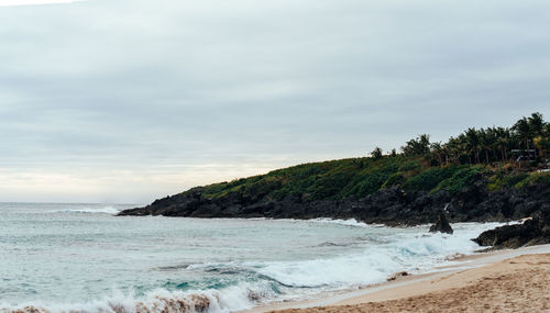 Scenic view of beach against sky