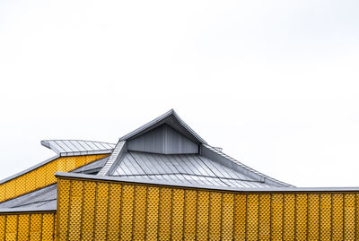 Low angle view of roof against clear sky