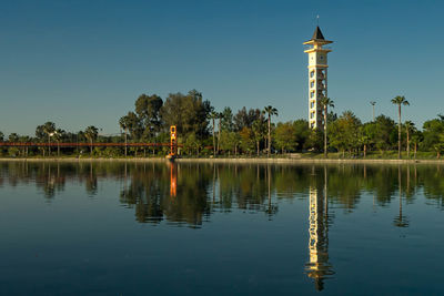 Reflection of built structures in water