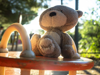 Close-up of stuffed toy on table