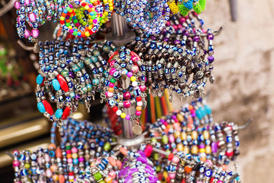 Close-up of various flowers for sale at market stall