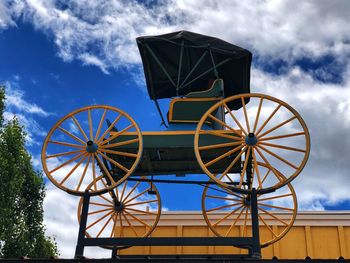 Low angle view of ferris wheel against sky