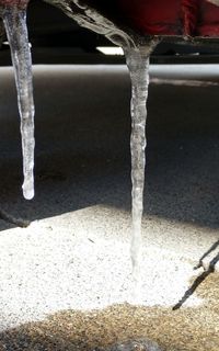 Close-up of icicles in water