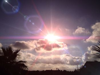 Low angle view of sky at sunset