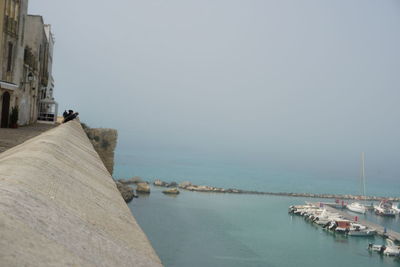 Panoramic view of sea against clear sky