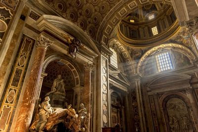 Low angle view of church interior