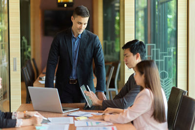 Business people having discussion at office