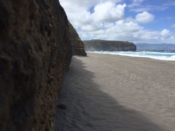Scenic view of beach against sky