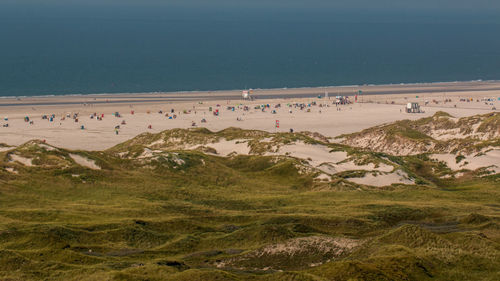 High angle view of beach against sky