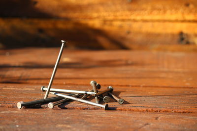 Close-up of work on table