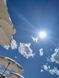 Low angle view of sky on sunny day