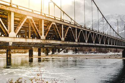 Bridge over river against sky