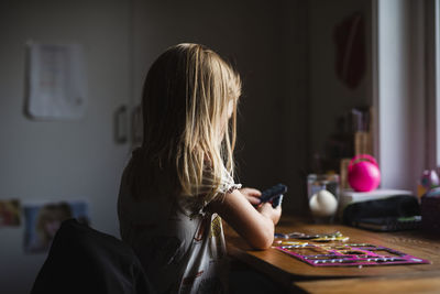 Girl sitting at desk