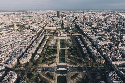 High angle view of buildings in city