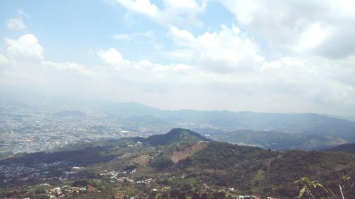 Scenic view of mountains against sky